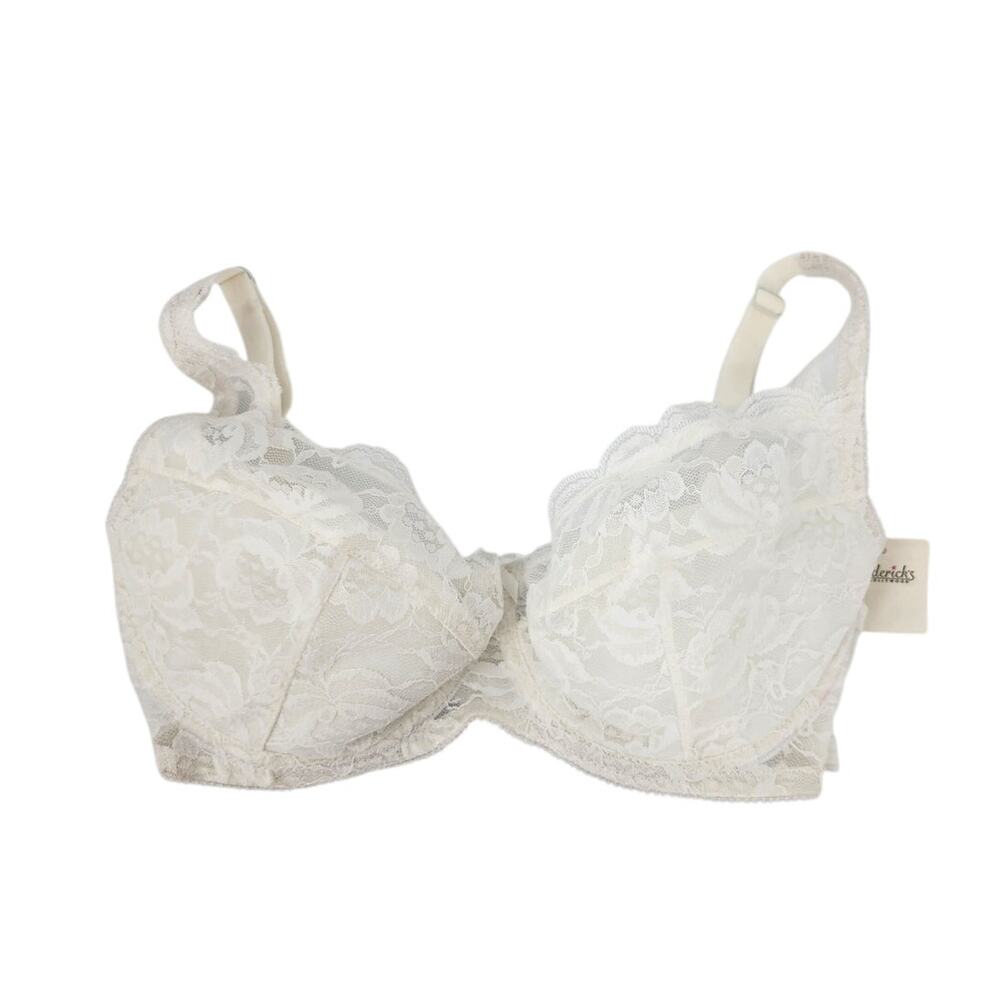 New NWT Vintage Deadstock Fredricks Of Hollywood White Lace Underwire Bra 38D